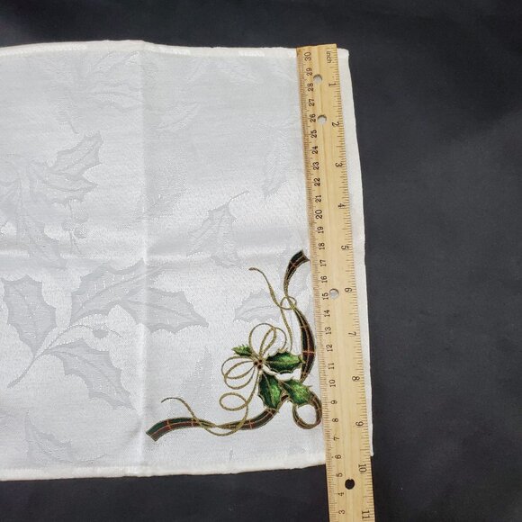 VTG Lenox Christmas Holiday Nouveau Dinner Napkins, 10” Square Set of Jacquard - Picture 7 of 10